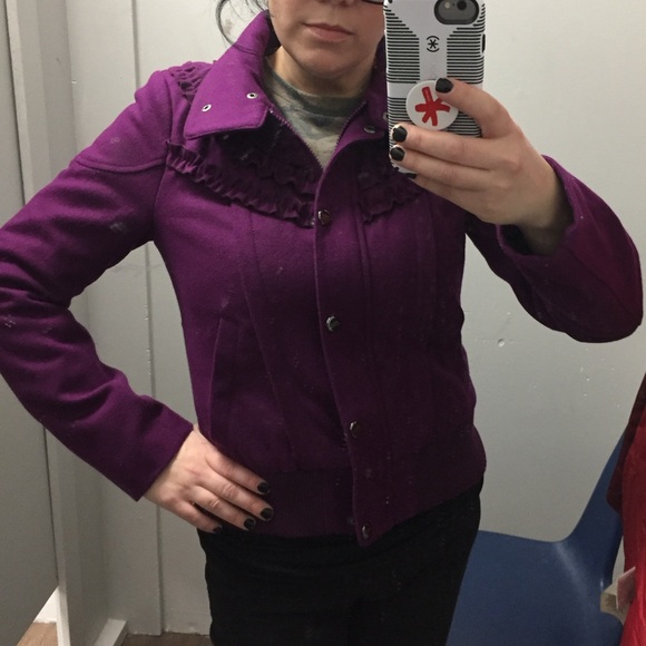 Steve Madden Purple Ruffle Jacket – Sz M - Picture 2 of 13